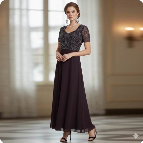 NWT Pisarro Nights Beaded Mesh Gown Size 6 Wine Burgundy Wedding Guest  Formal - buitengewoonvitaal.nl